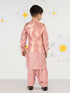 Boy's' Pink Jacket, Kurta And Patiala Set